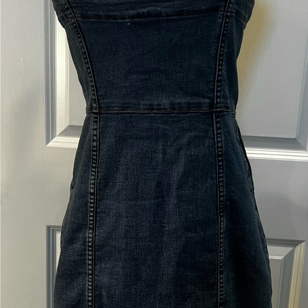 H&M Divided denim jean dress sleeveless buttons small concert wear - Picture 7 of 11